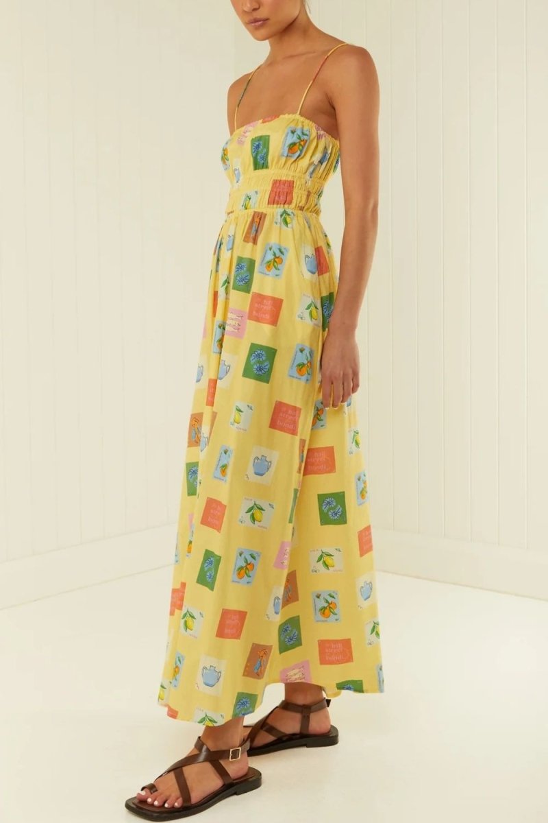 Printed Square Neck Maxi Cami Dress - New Arrivals
