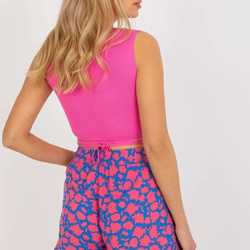 Women's Elastic Waist Shorts with Tie