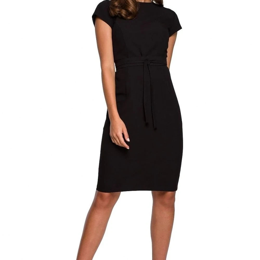 Bodycon Wrap Dress with Belt - Red