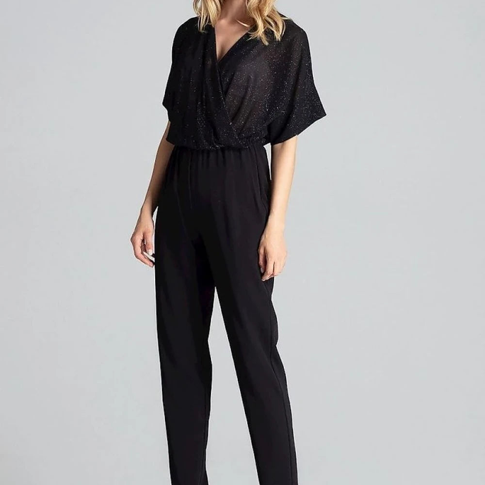 Elegant Navy Jumpsuit with Tapered Legs
