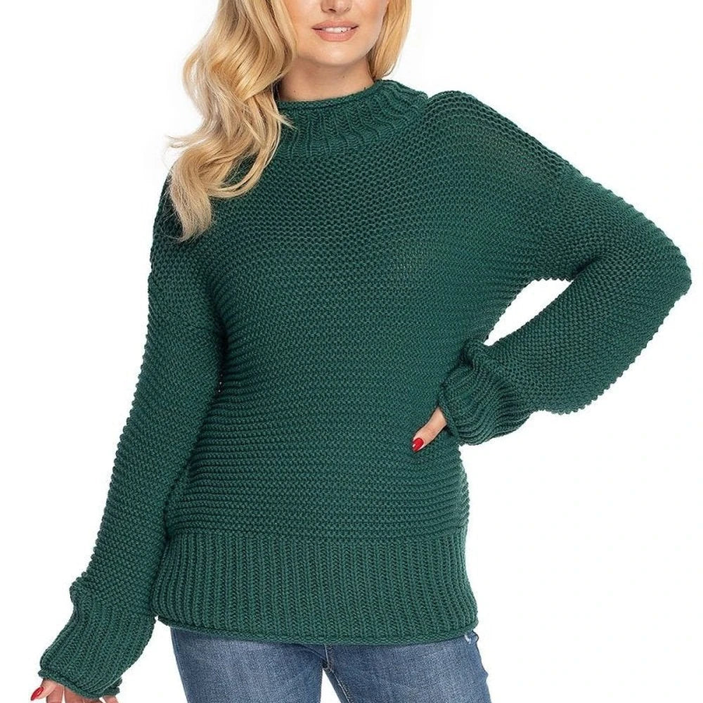 Loose Sleeve Stand Collar Sweater