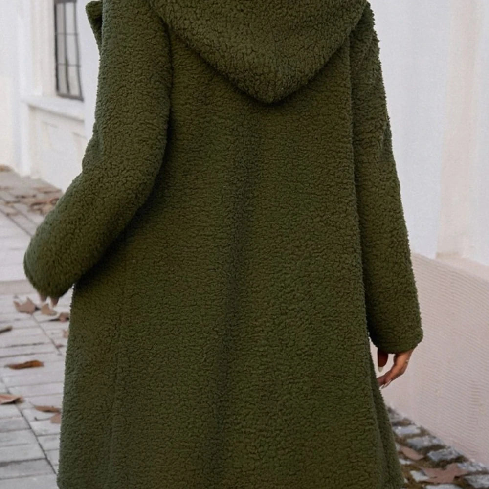 Hooded Teddy Coat with Pockets