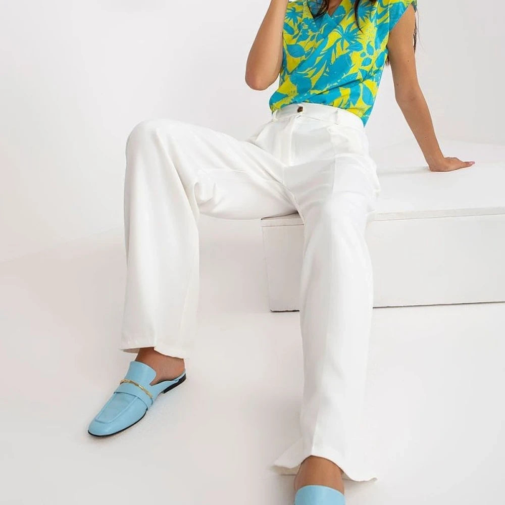 Women's High-Waisted Pleated Trousers