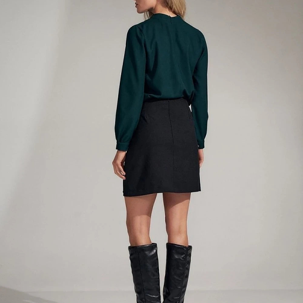 Checkered Trapeze Mini Skirt with Darts
