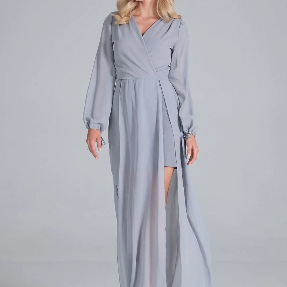 Maxi Chiffon Sleeve Evening Dress