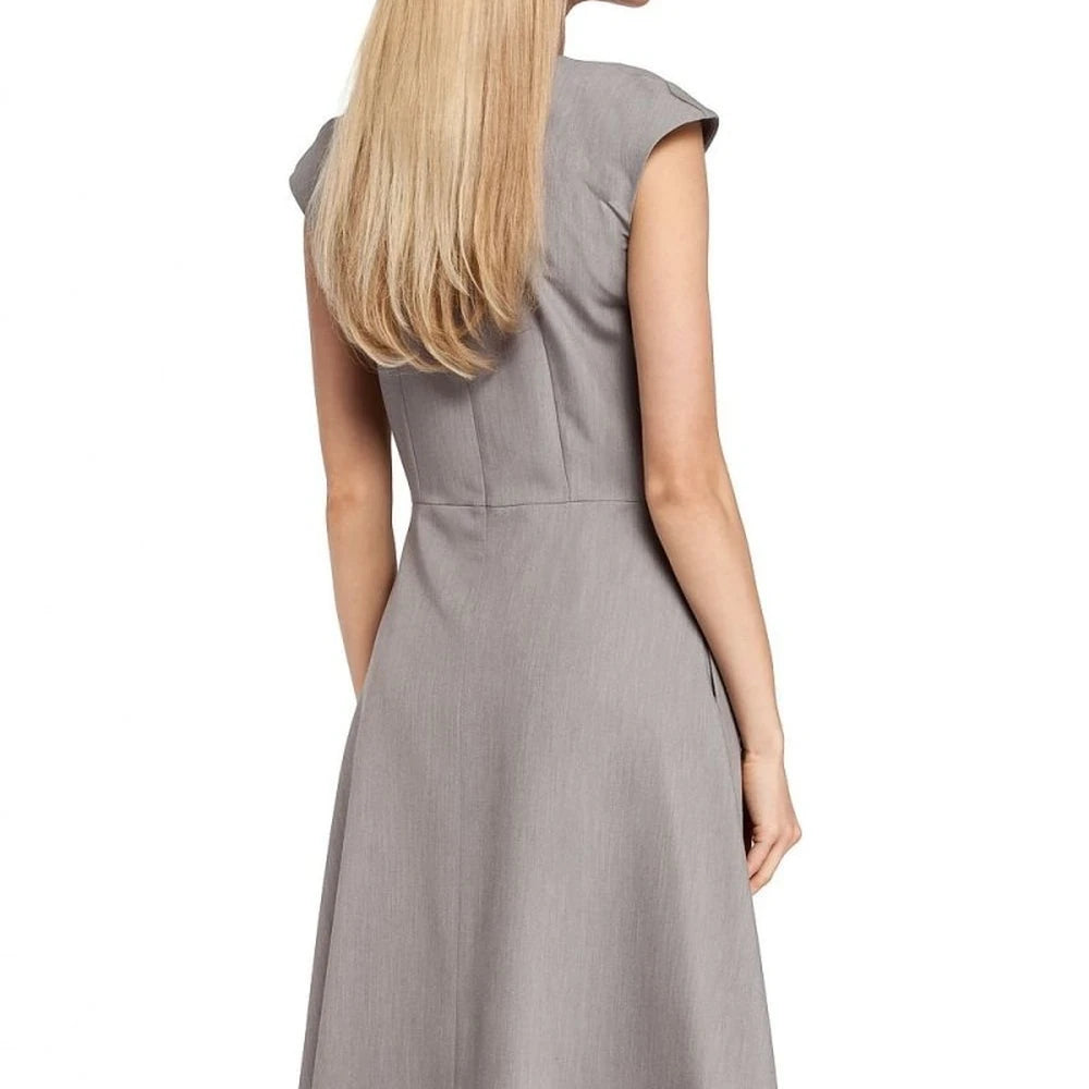 Classic Midi Dress with Pleated Skirt