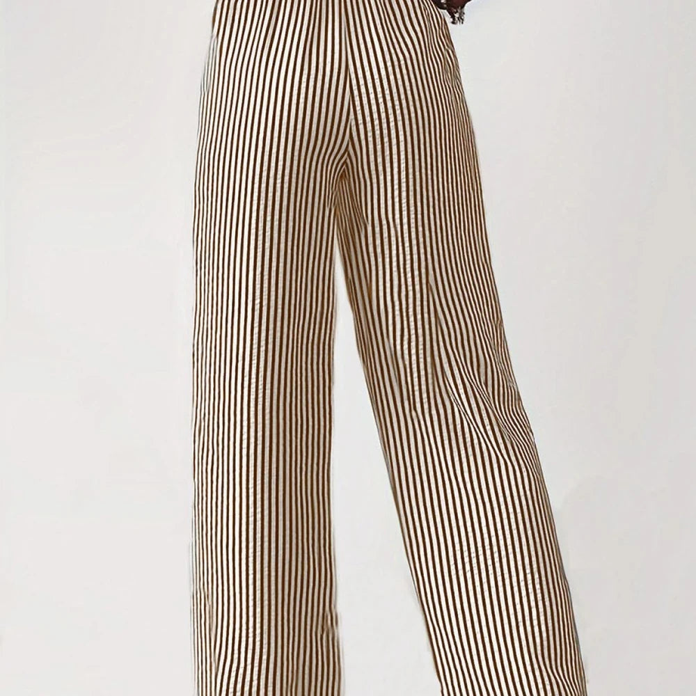 Striped Drawstring Waist Pants