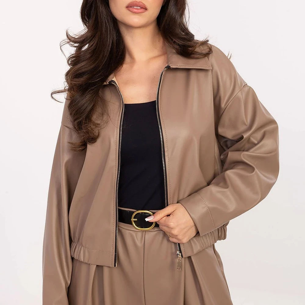 Rue Paris Eco Leather Transitional Jacket
