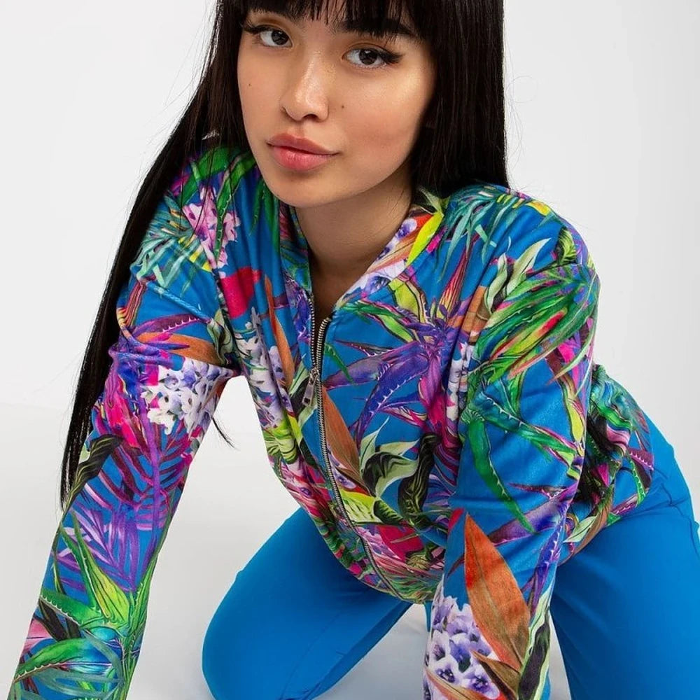 Women's Zippered Sweatshirt with Pockets