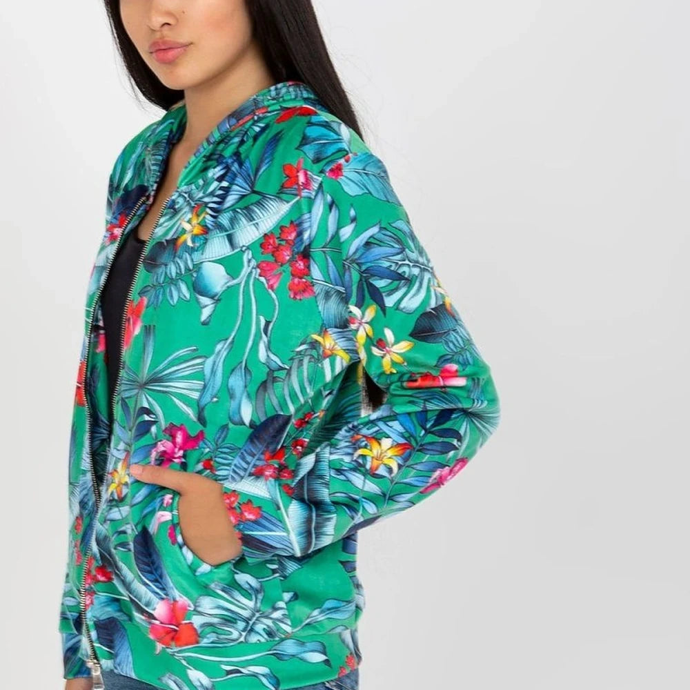 Blue Hooded Zip-Up Sweatshirt