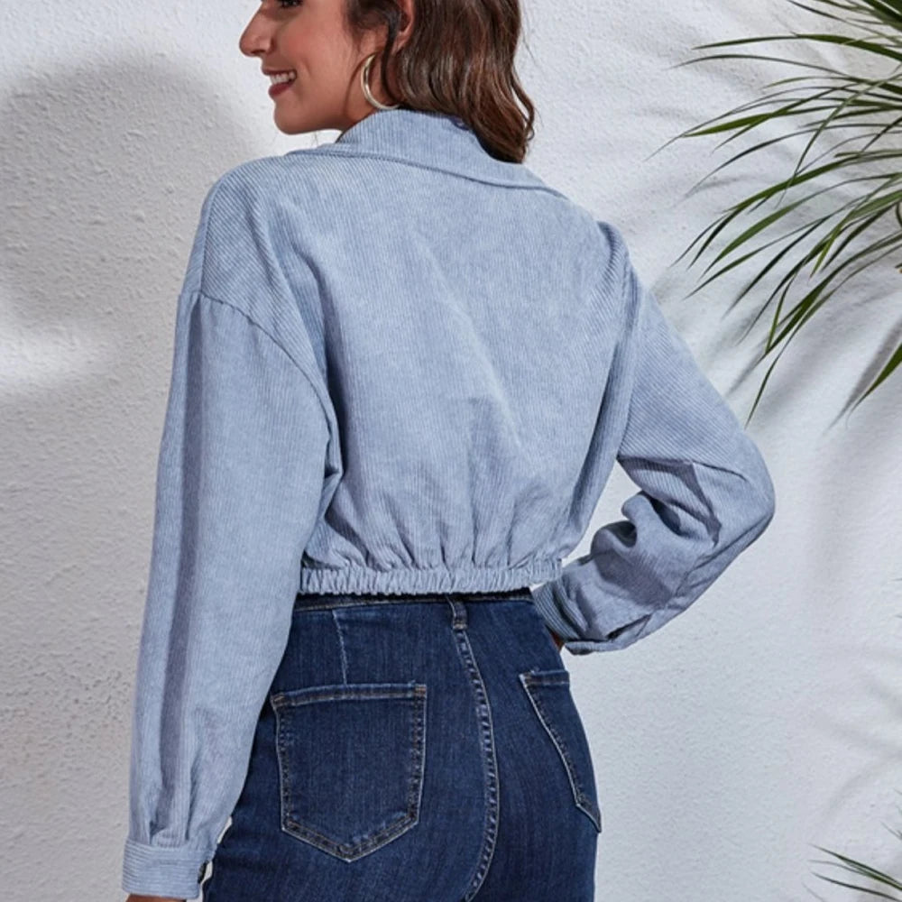 Collared Buttoned Single-Breasted Jacket