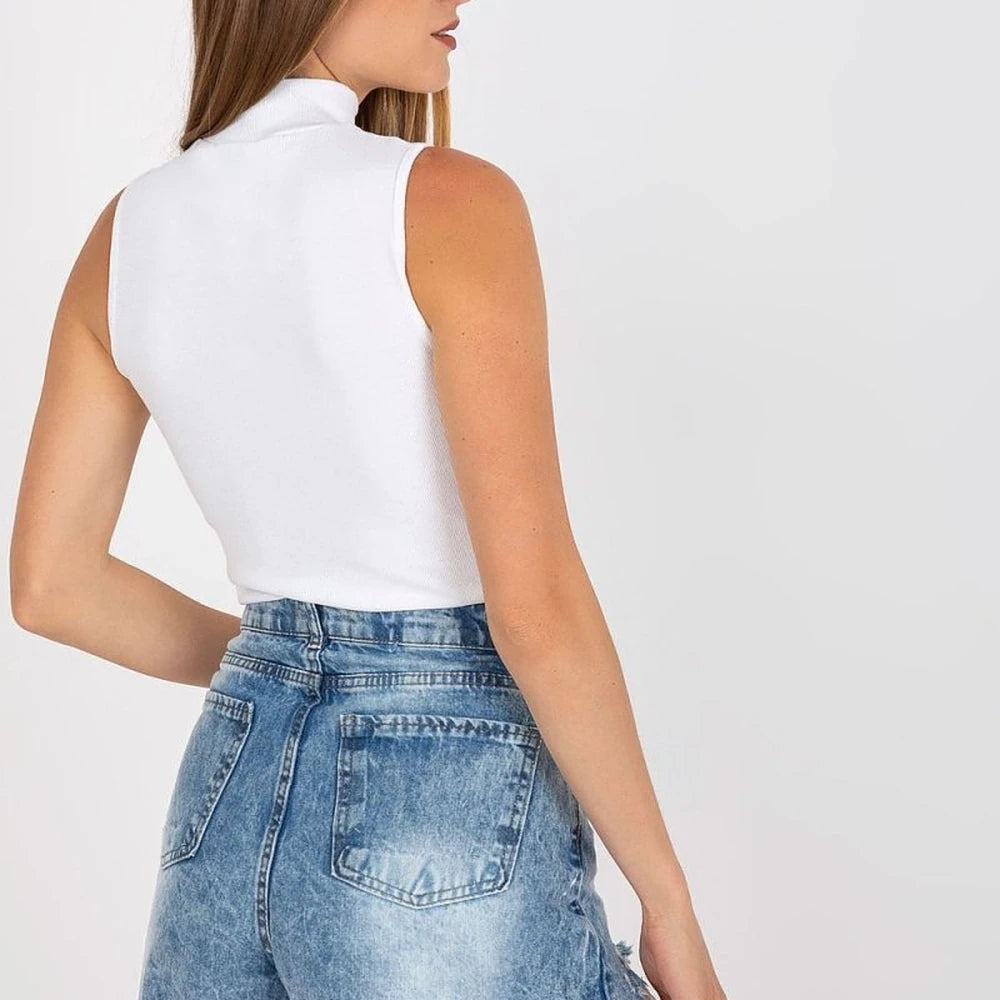 Ribbed Half Turtleneck Top