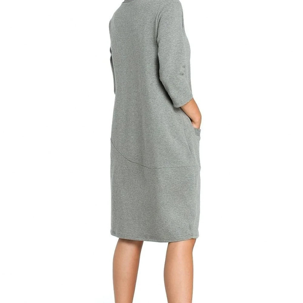 Comfortable Knit Day Dress with Pockets