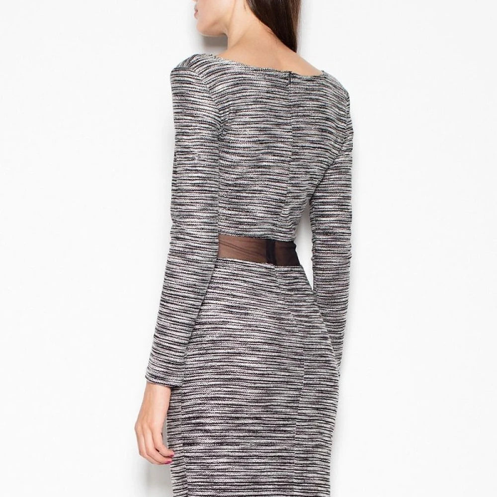 Knitted Daydress with Transparent Waist Belt