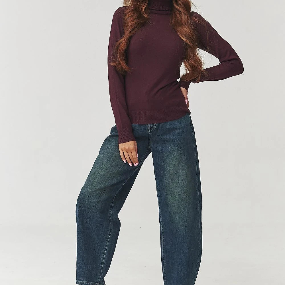 Turtleneck Sweater with Viscose Blend