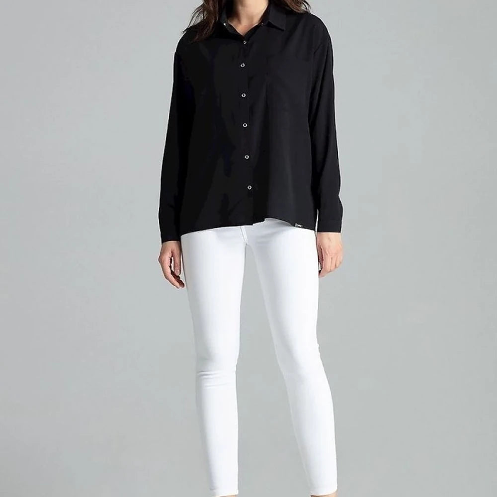 Long Sleeve Button-Up Shirt with Pocket