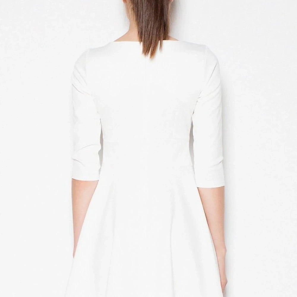 Flared Day Dress with Back Zipper