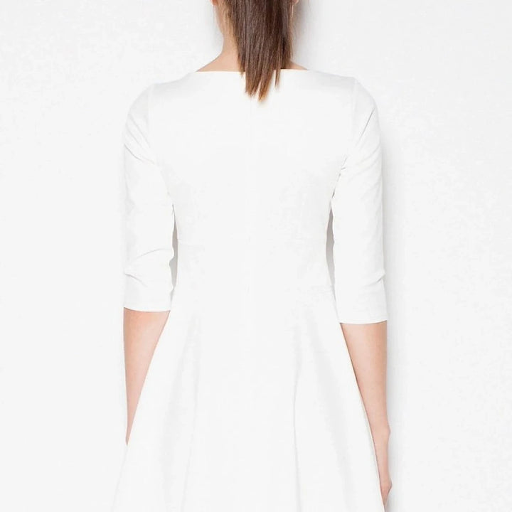 Flared Day Dress with Back Zipper