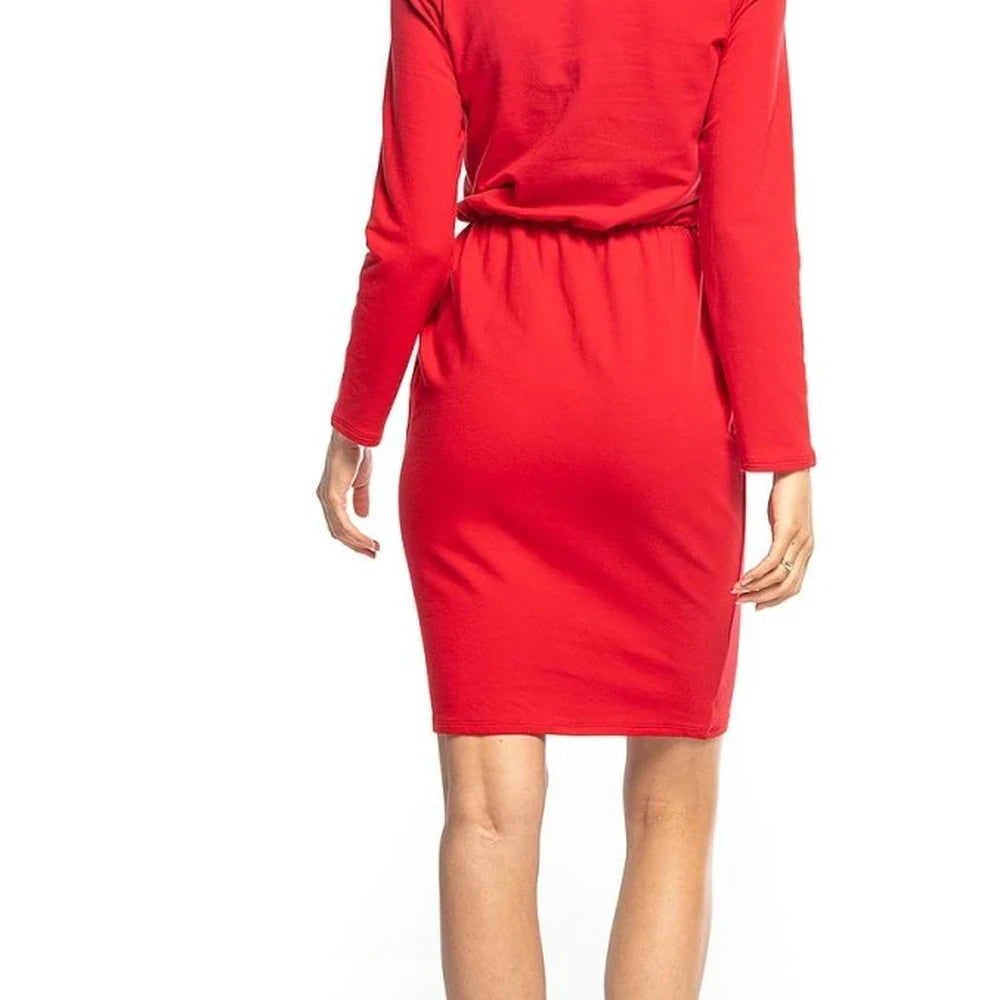 Turtleneck Long Sleeve Midi Dress