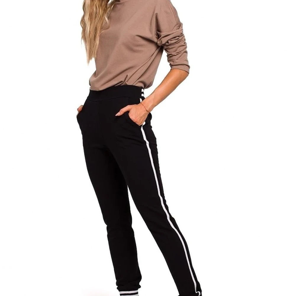 Women's Two-Tone Ribbed Jogger Pants