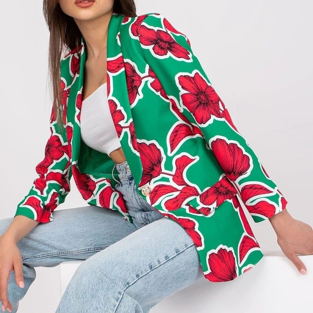 Classic Button-Front Lined Blazer