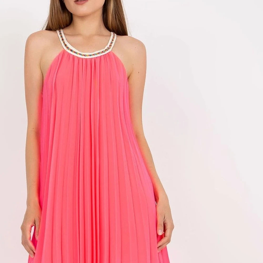 Pleated Strapless Maxi Dress