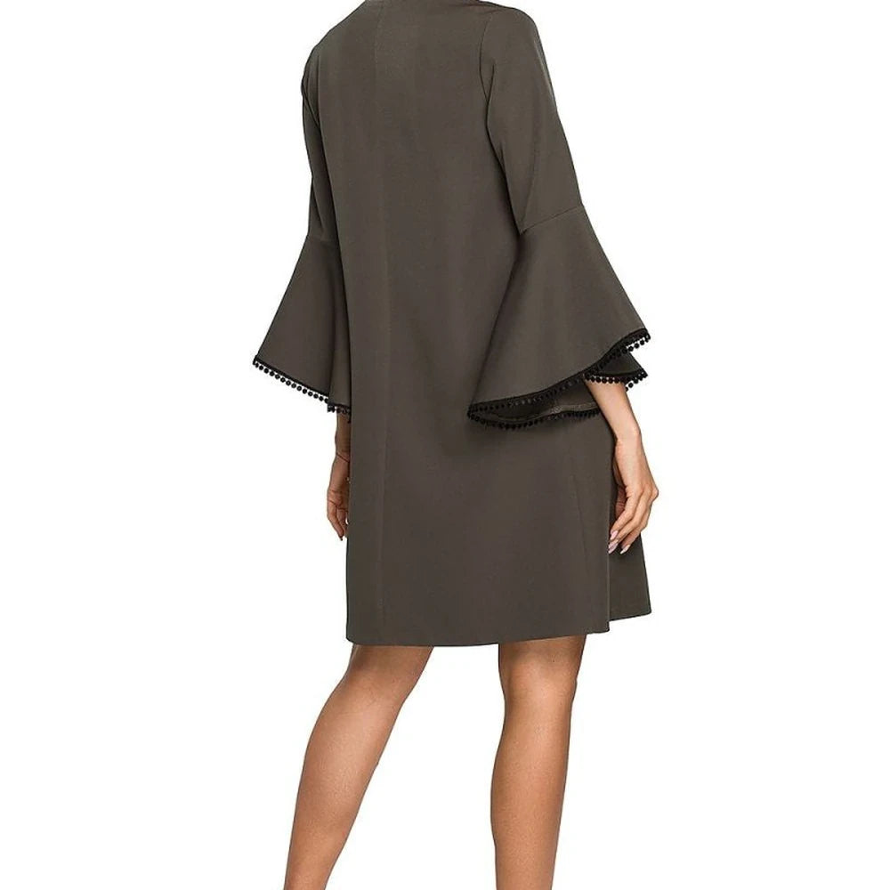 A-Line Dress with Ruffled Sleeves