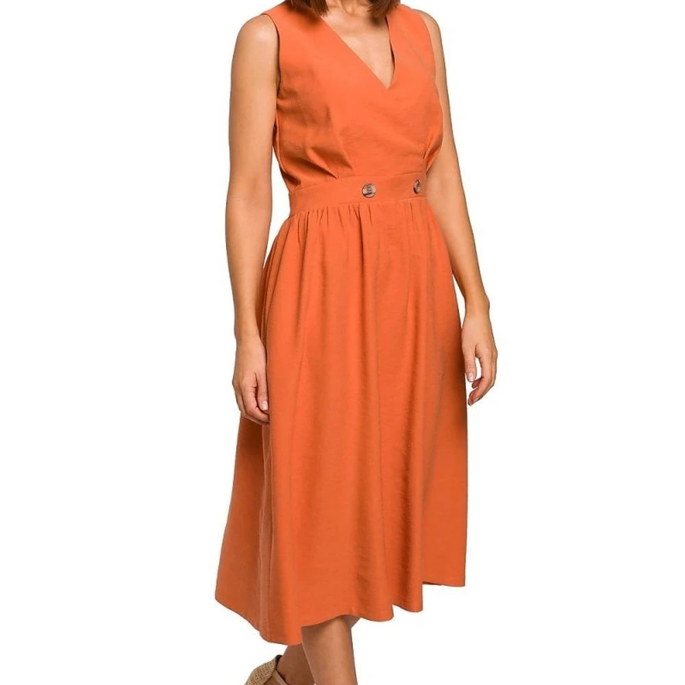 Flared Midi Dress with Belt