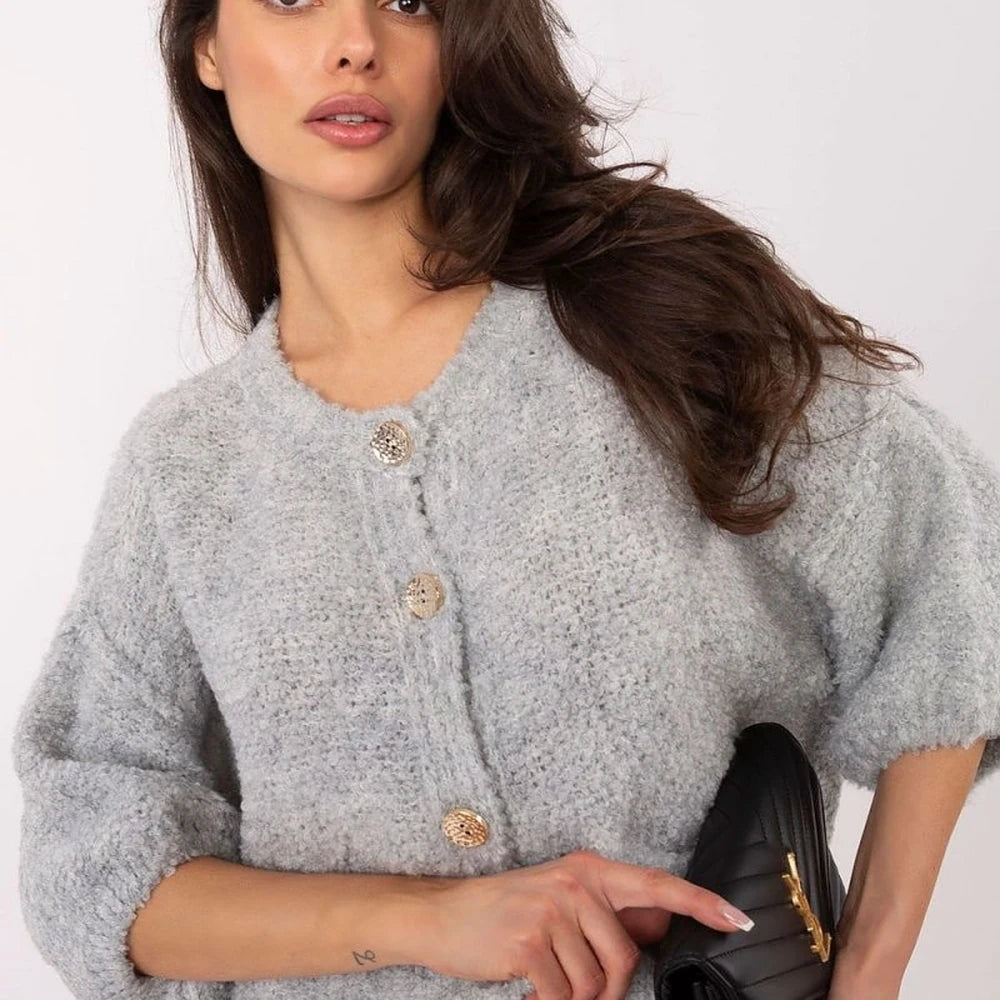 Textured Knit Button Front Cardigan Sweater