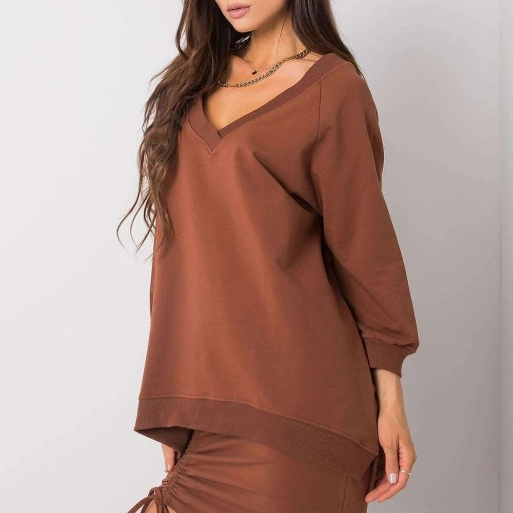 Loose Fit Sweatshirt - Cotton Spandex Blend