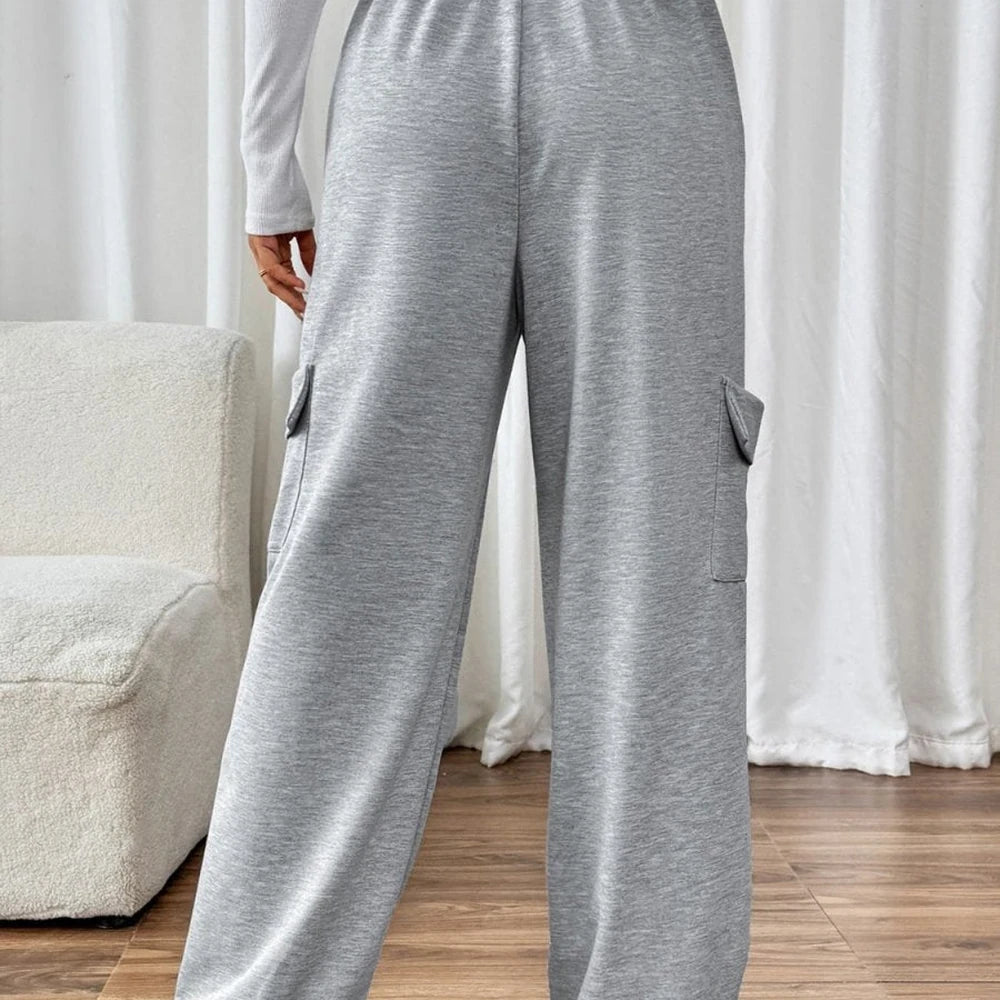 Perfee Drawstring Wide Leg Pants