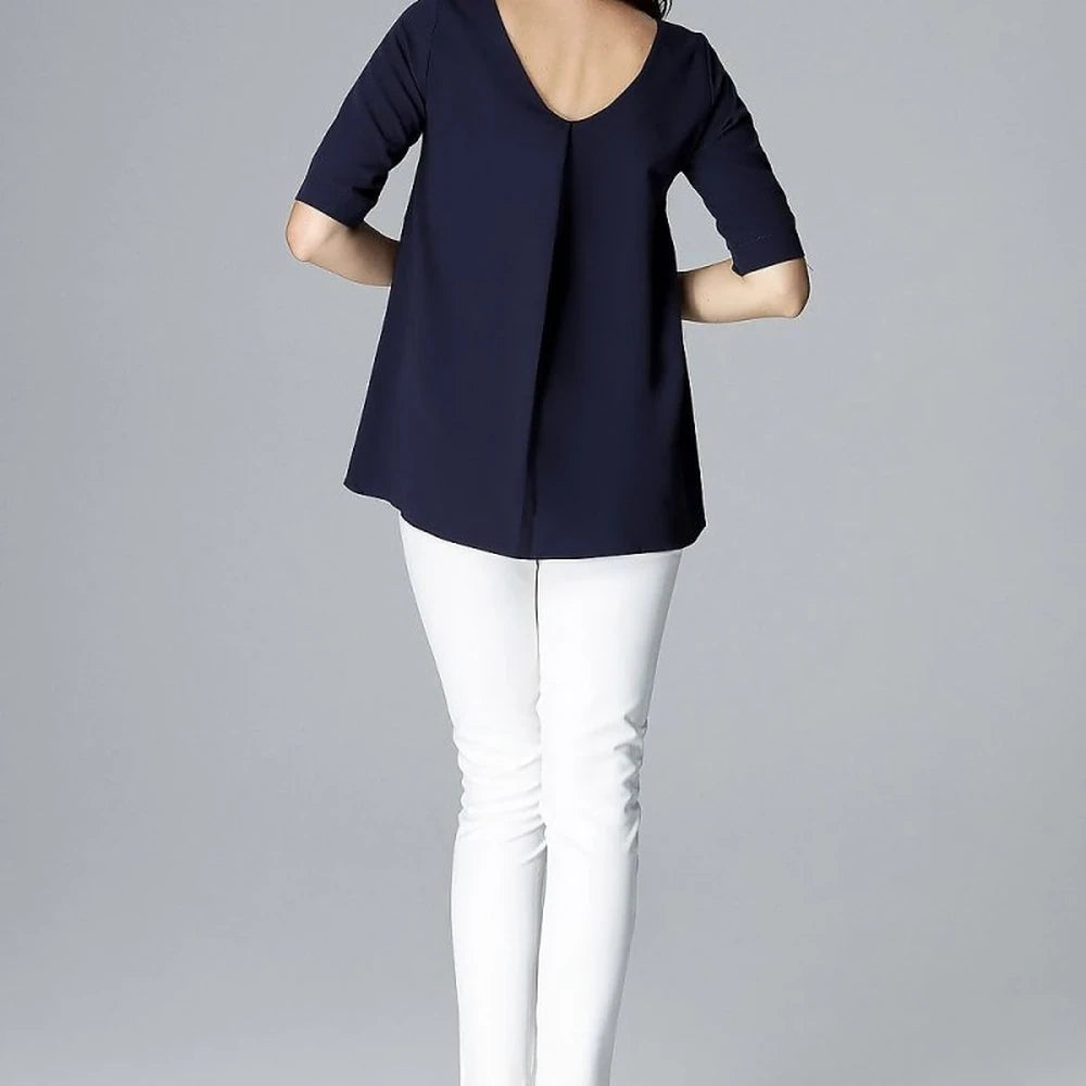 Loose Fit Blouse with Breathable Fabric