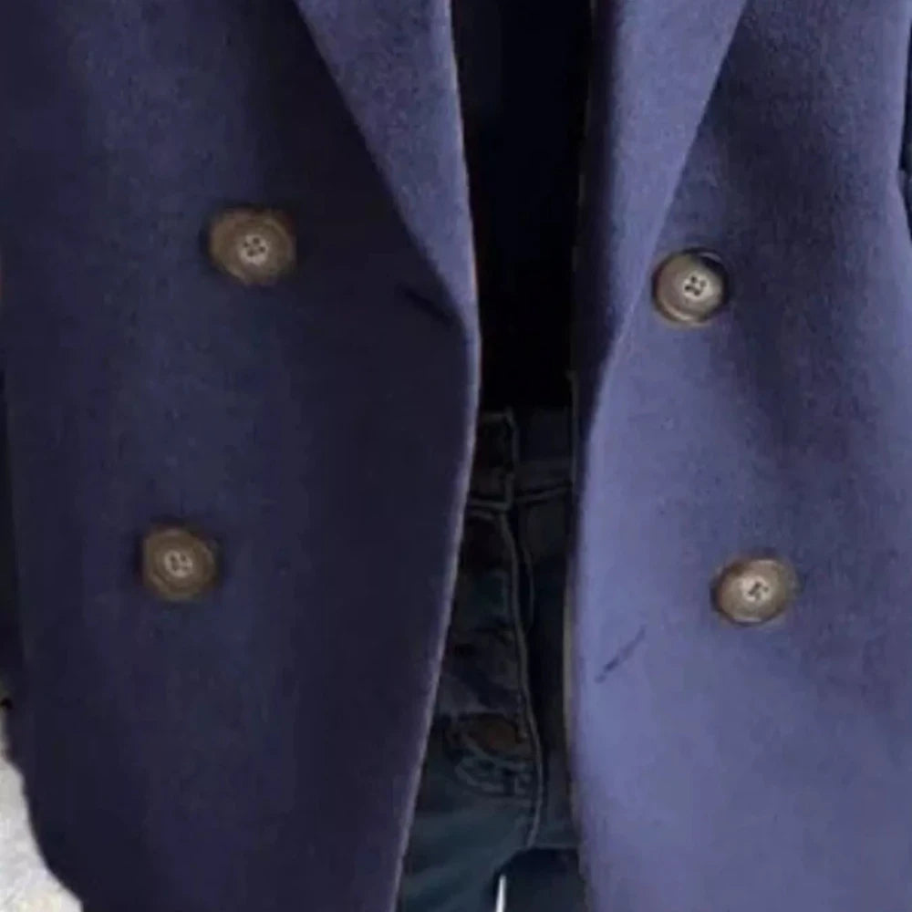Women's Wool Blend Double-Breasted Blazer