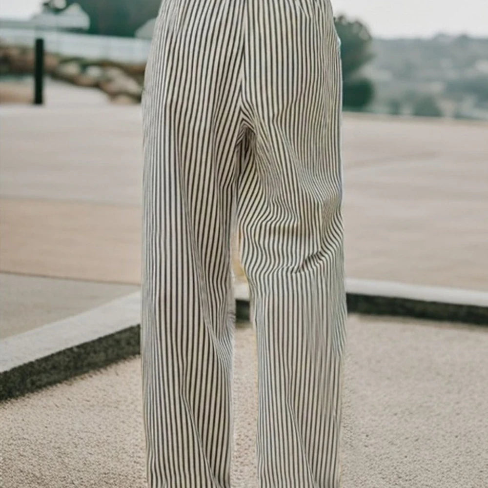Striped Drawstring Waist Pants