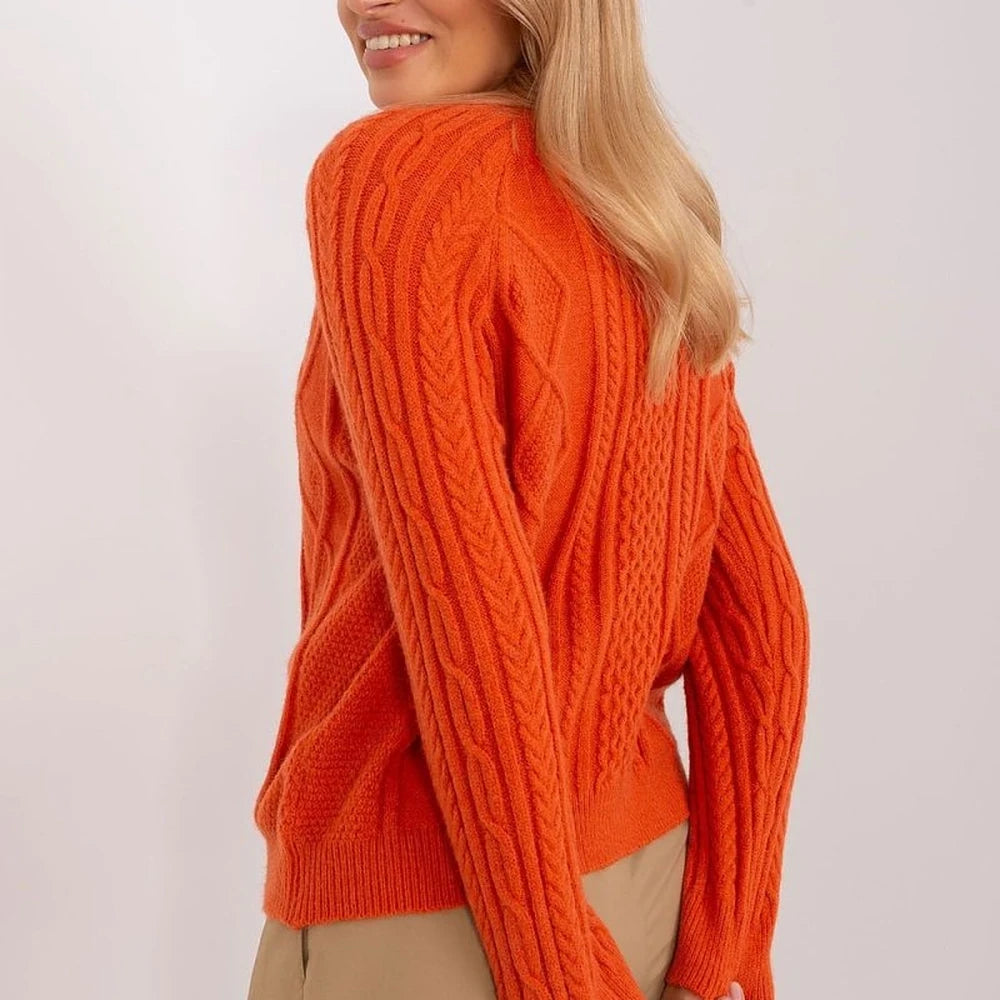Variegated Texture Round Neck Cardigan