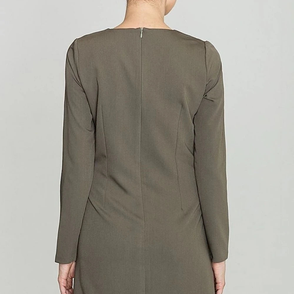 Women's Straight Cut Day Dress with Zipper