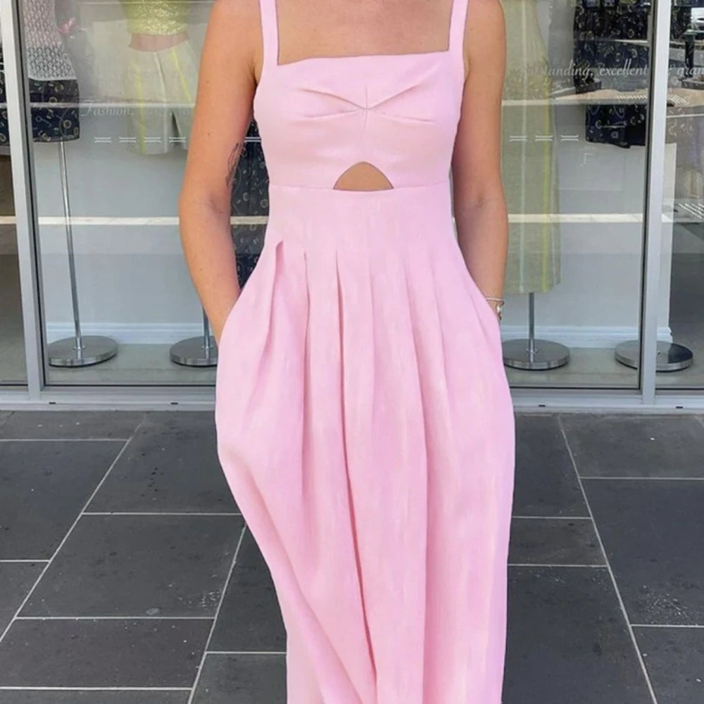 Devine Cutout Square Neck Cami Dress