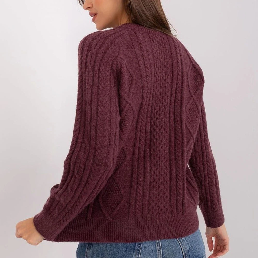Variegated Texture Round Neck Cardigan
