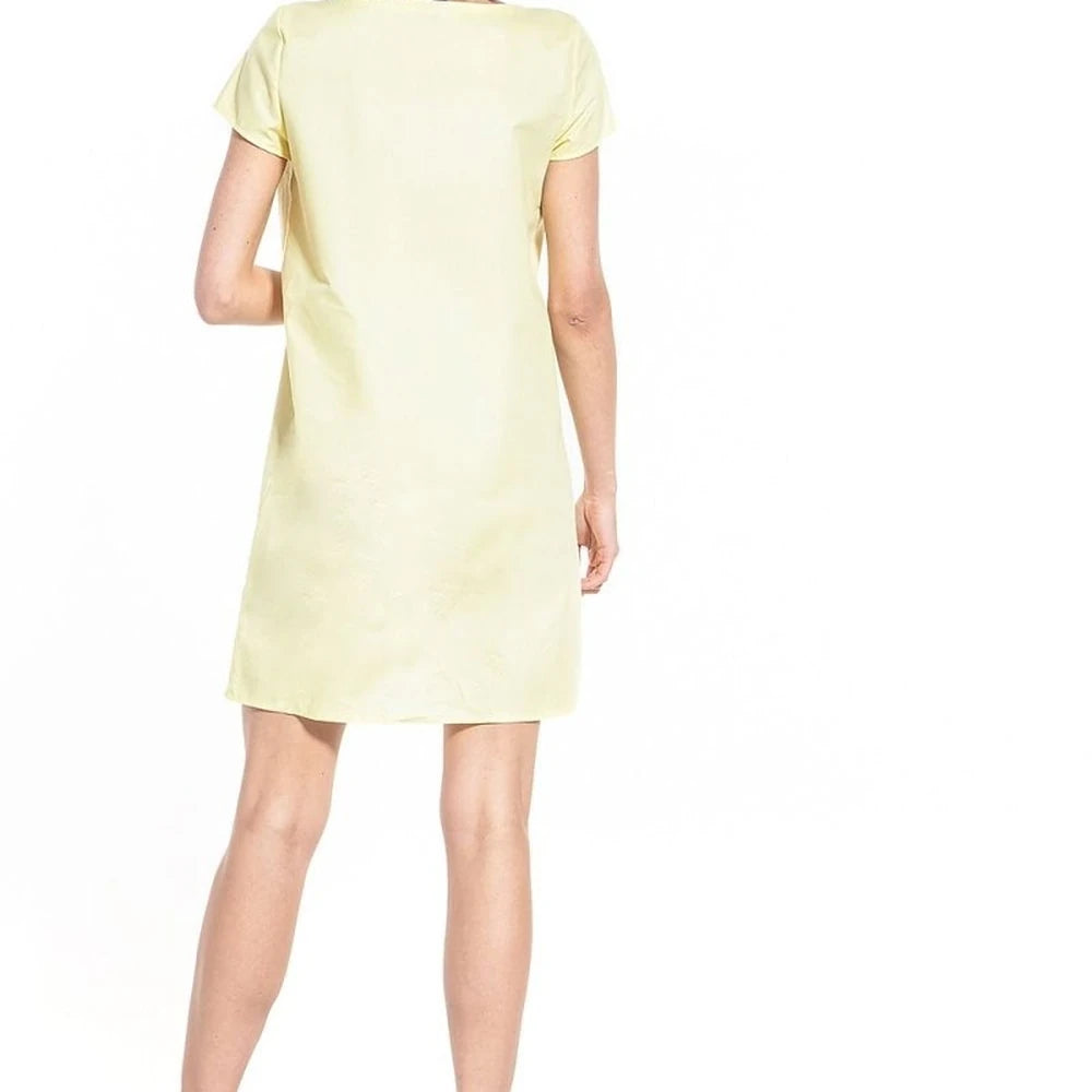 Boat Neck Short Sleeve Cotton Day Dress