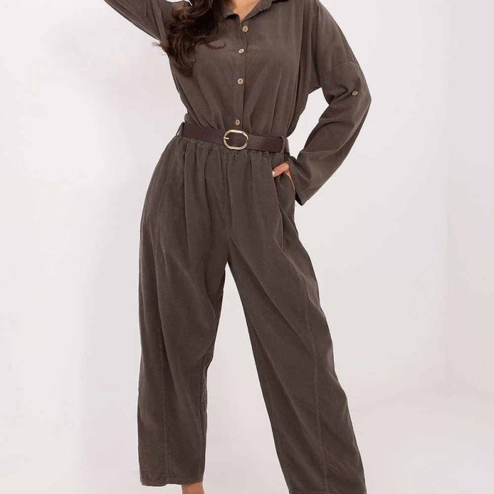 Corduroy Long Sleeve Shirt with Collar