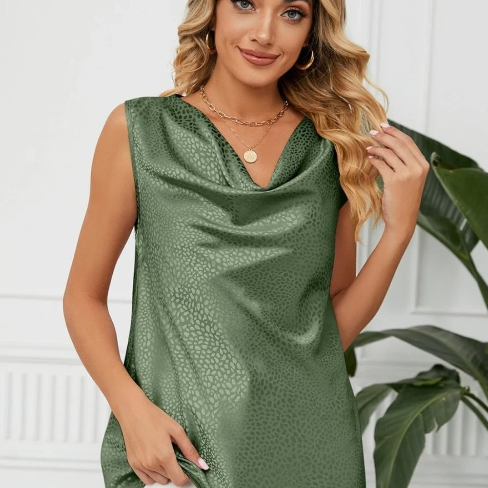 Solid Cowl Neck Top