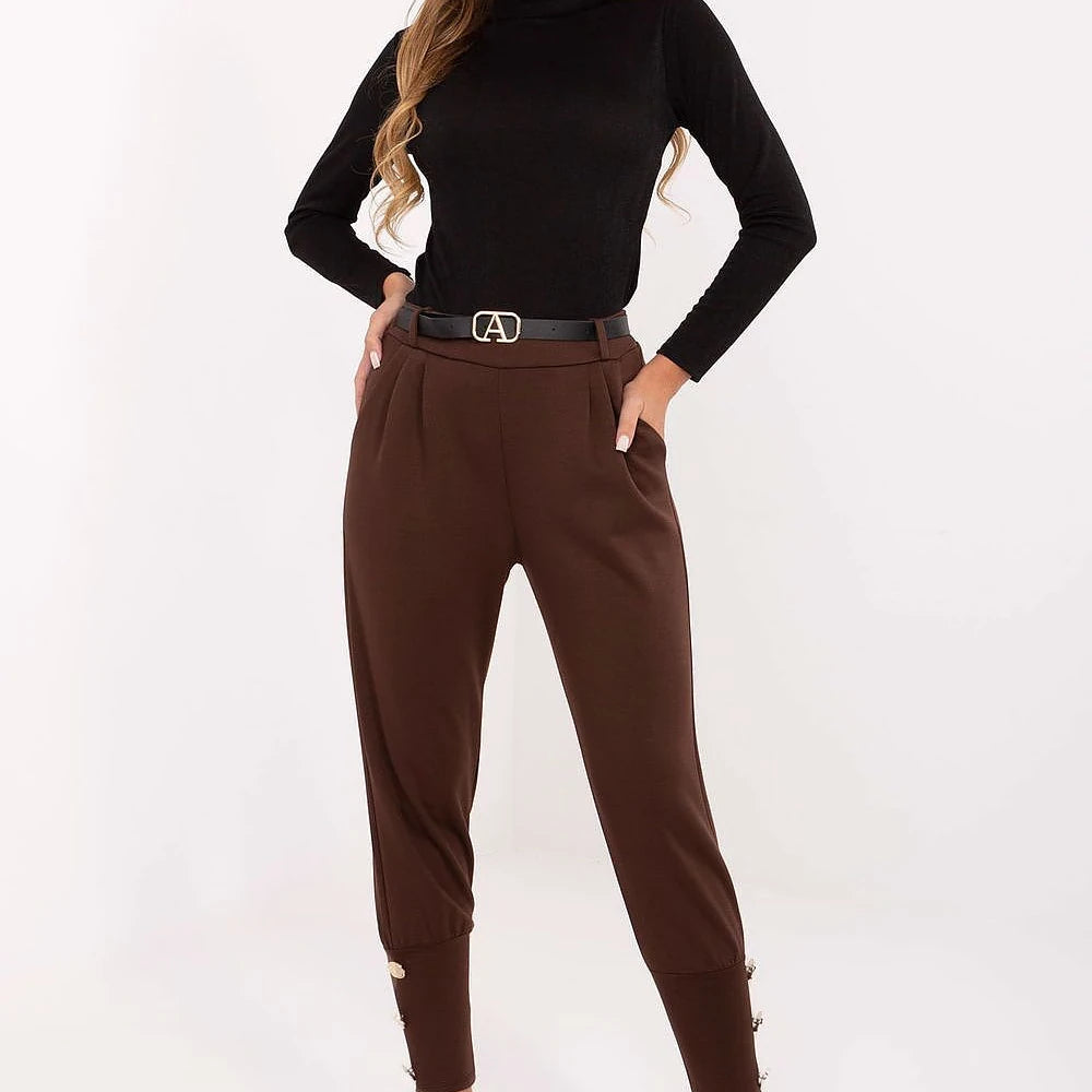 High-Waisted Tapered Tracksuit Trousers
