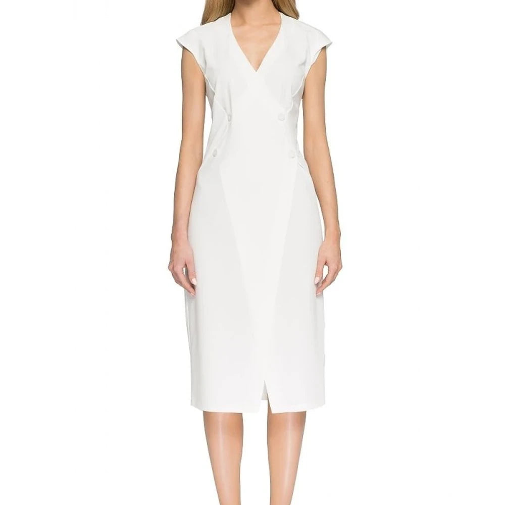 Fitted Cocktail Dress with Buttons