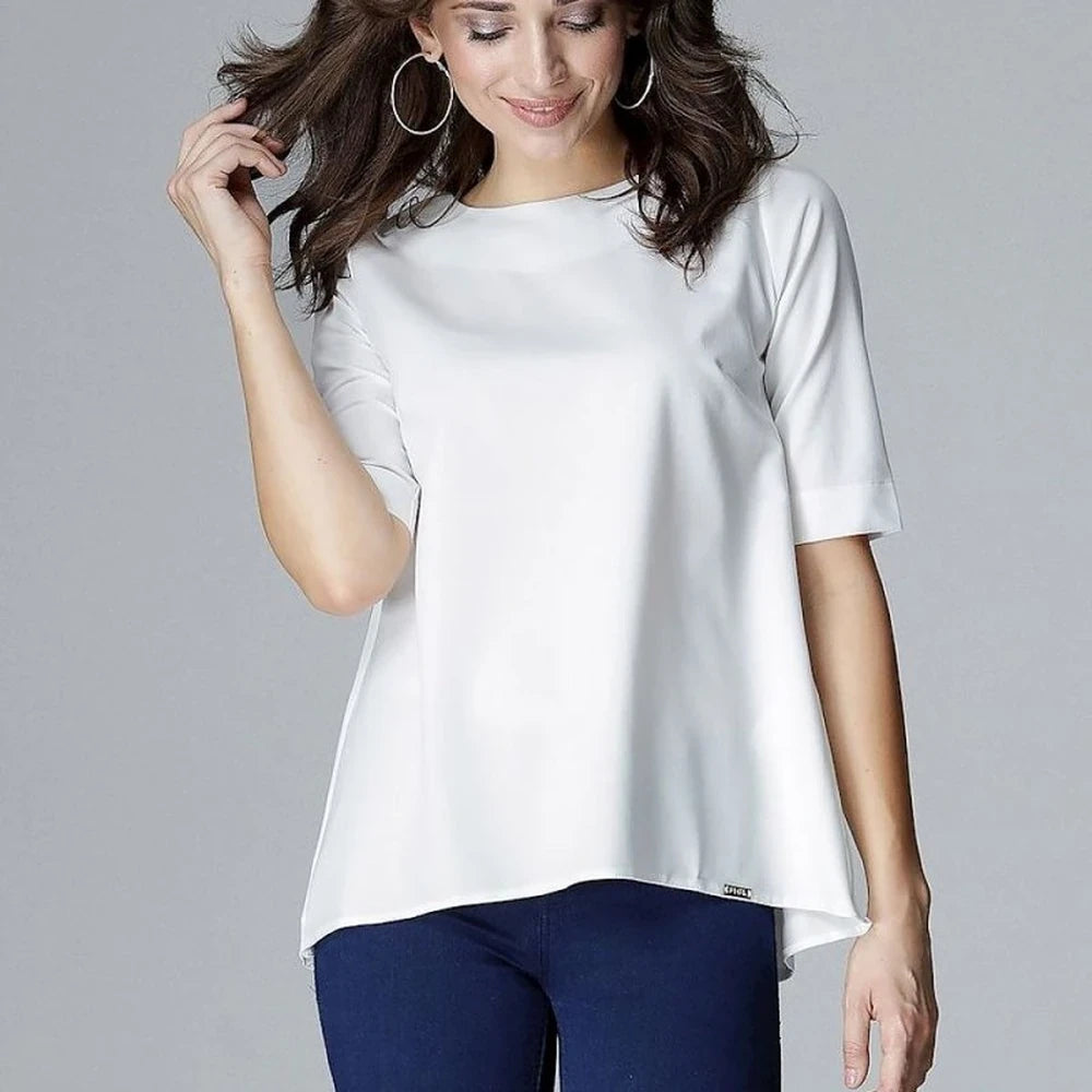 Loose Fit Blouse with Breathable Fabric