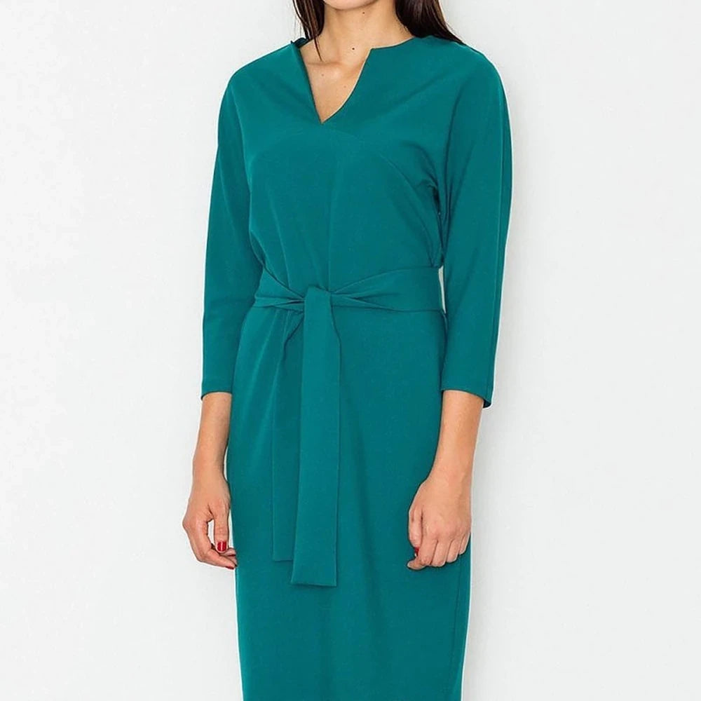 Midi Dress with Belt