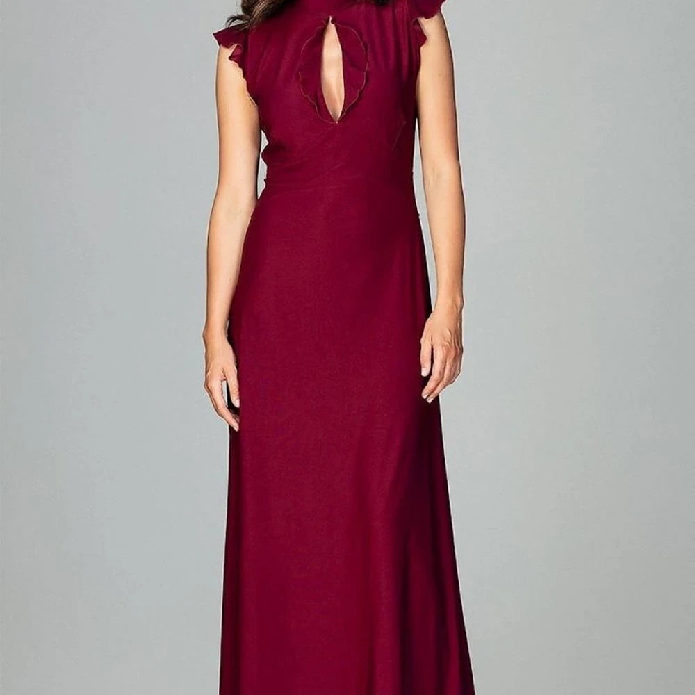 Maxi Cocktail Dress with Frills