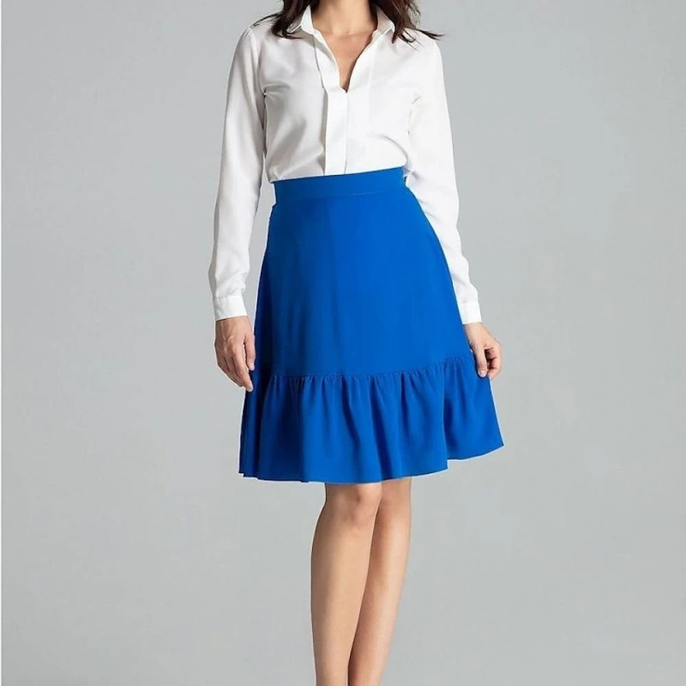 Striped Flared Mini Skirt with Frill