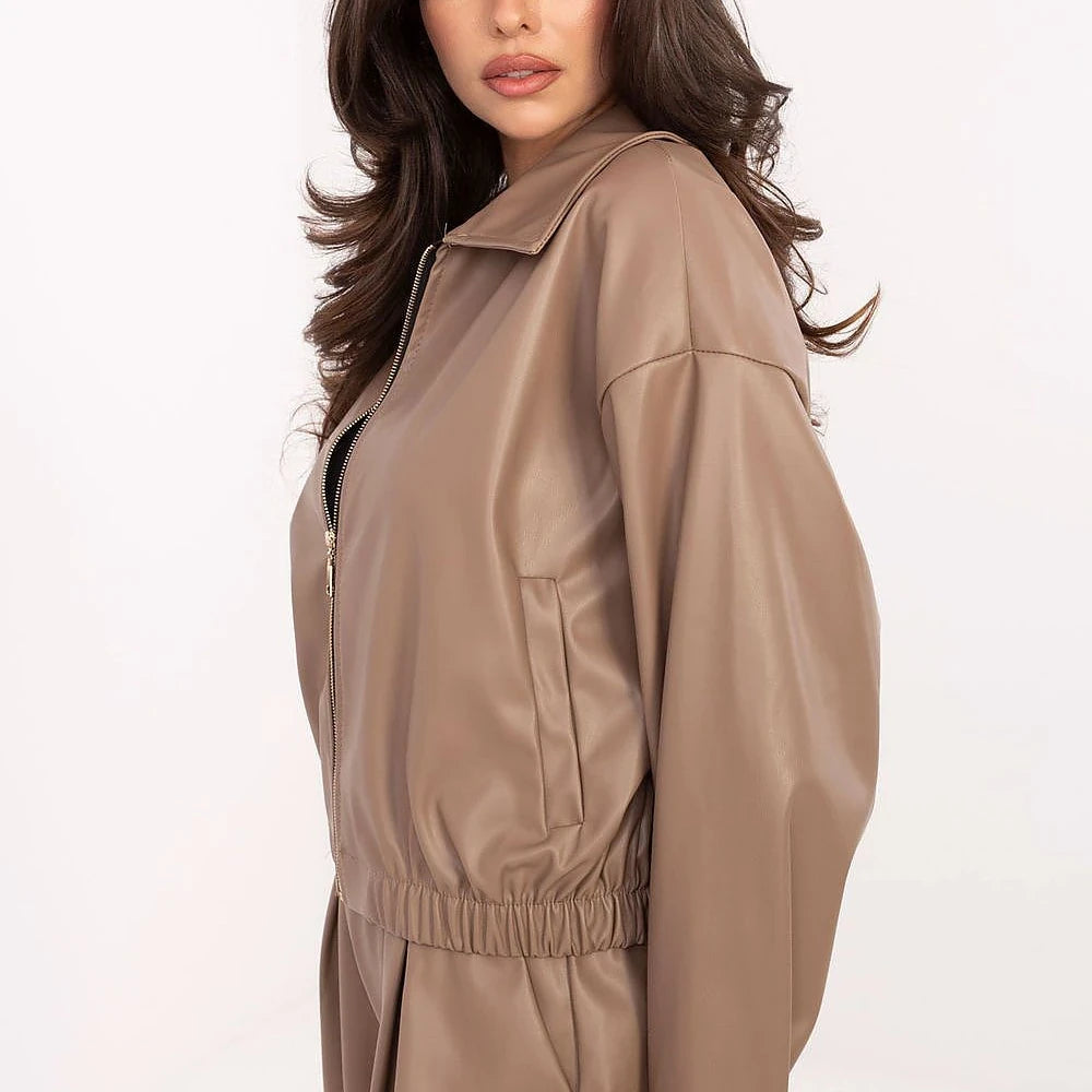 Rue Paris Eco Leather Transitional Jacket