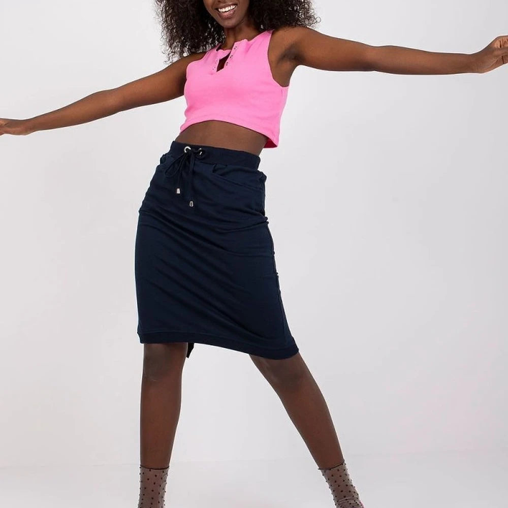 Cotton Spandex Sweatshirt Skirt with Pockets