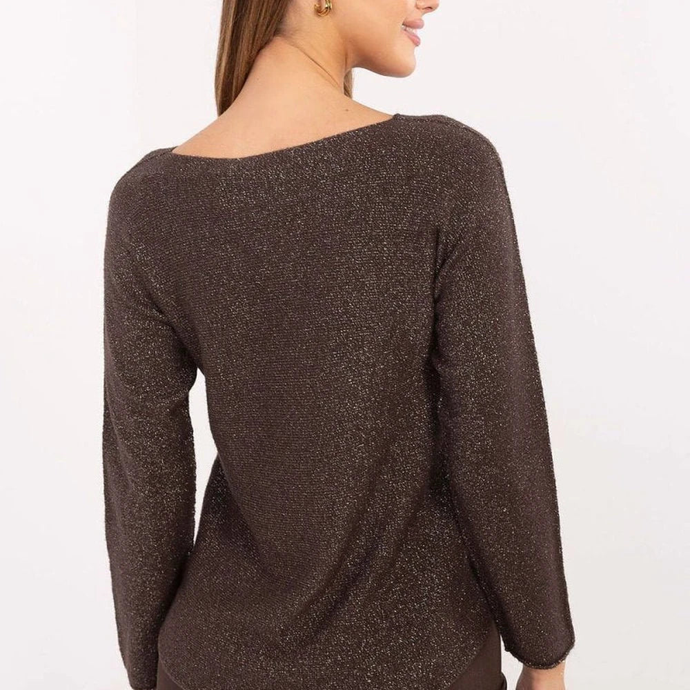 Women's Lurex Round Neck Sweater